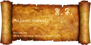 Mojzes Hannó névjegykártya